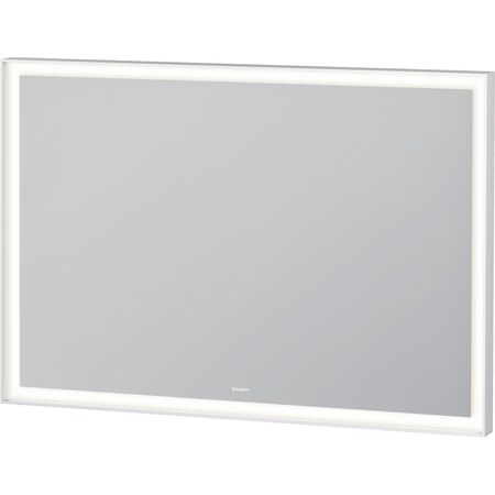 Duravit L-Cube Mirror, 39 3/8 X2 5/8 X27 1/2  White Aluminum Matt, Light Field, Square, Lc738200000 LC7382000006000